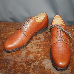 Men's Brown Pebbled Leather Oxfords Size 10